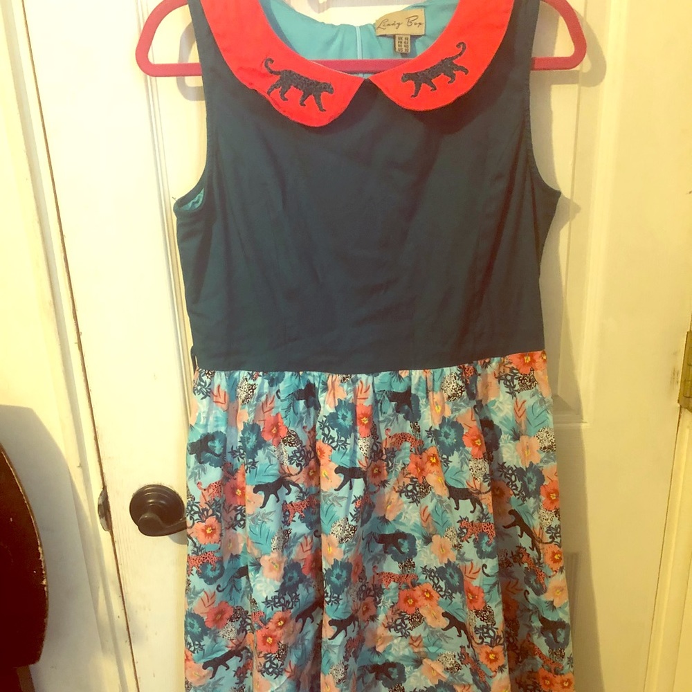 Lindy Bop Leopard Cat Dress Size 10 US